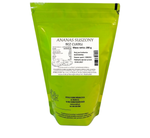 ANANAS  BEZ CUKRU krążek 200 g